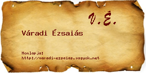 Váradi Ézsaiás névjegykártya